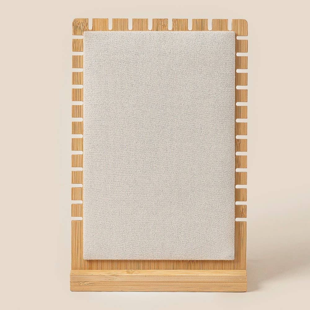 Wooden Rectangle Jewelry Organizer Display Stand