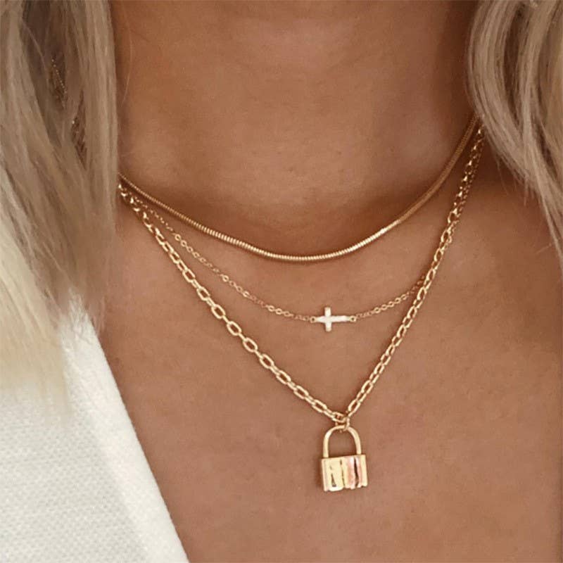 18K STAINLESS STEEL TARNISH FREE LAYERED NECKLACE |