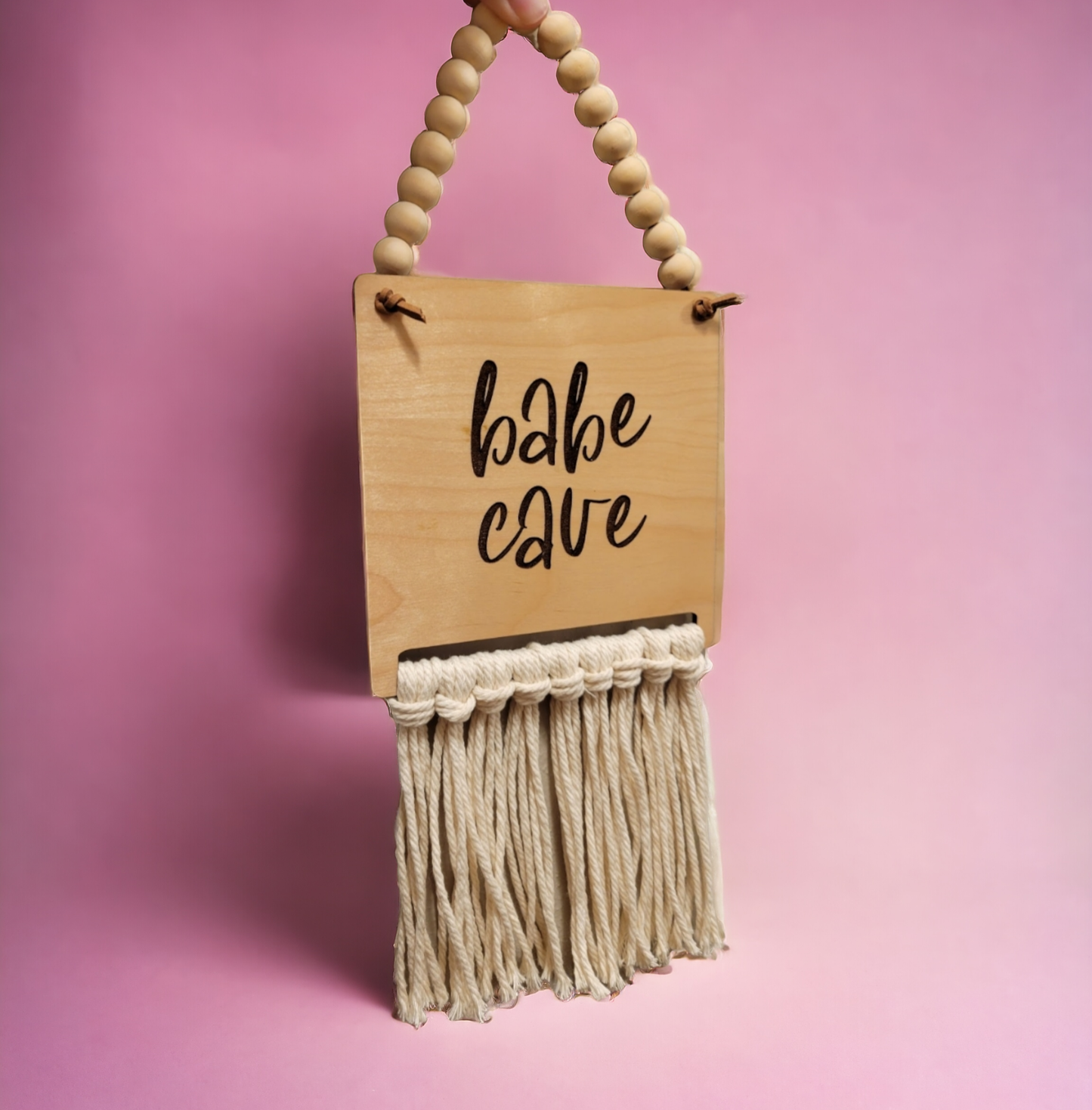 Letrero de macramé para dormitorio o guardería
