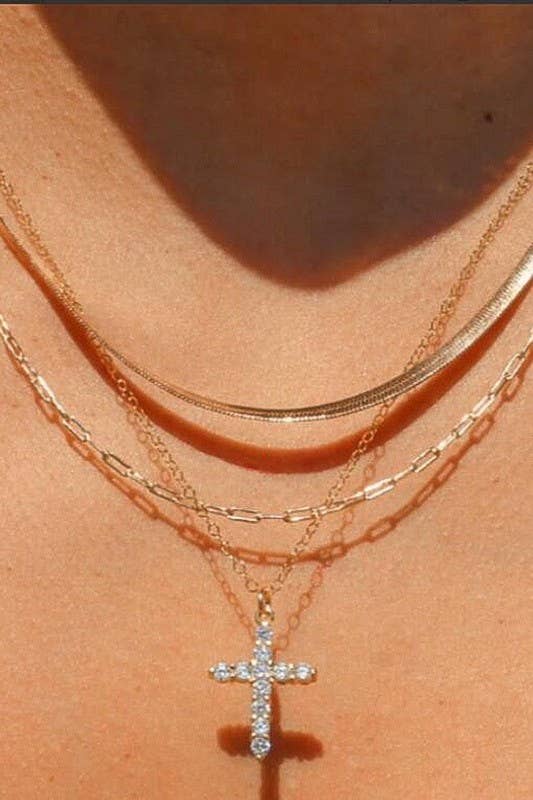18K STAINLESS STEEL TARNISH FREE LAYERED NECKLACE |