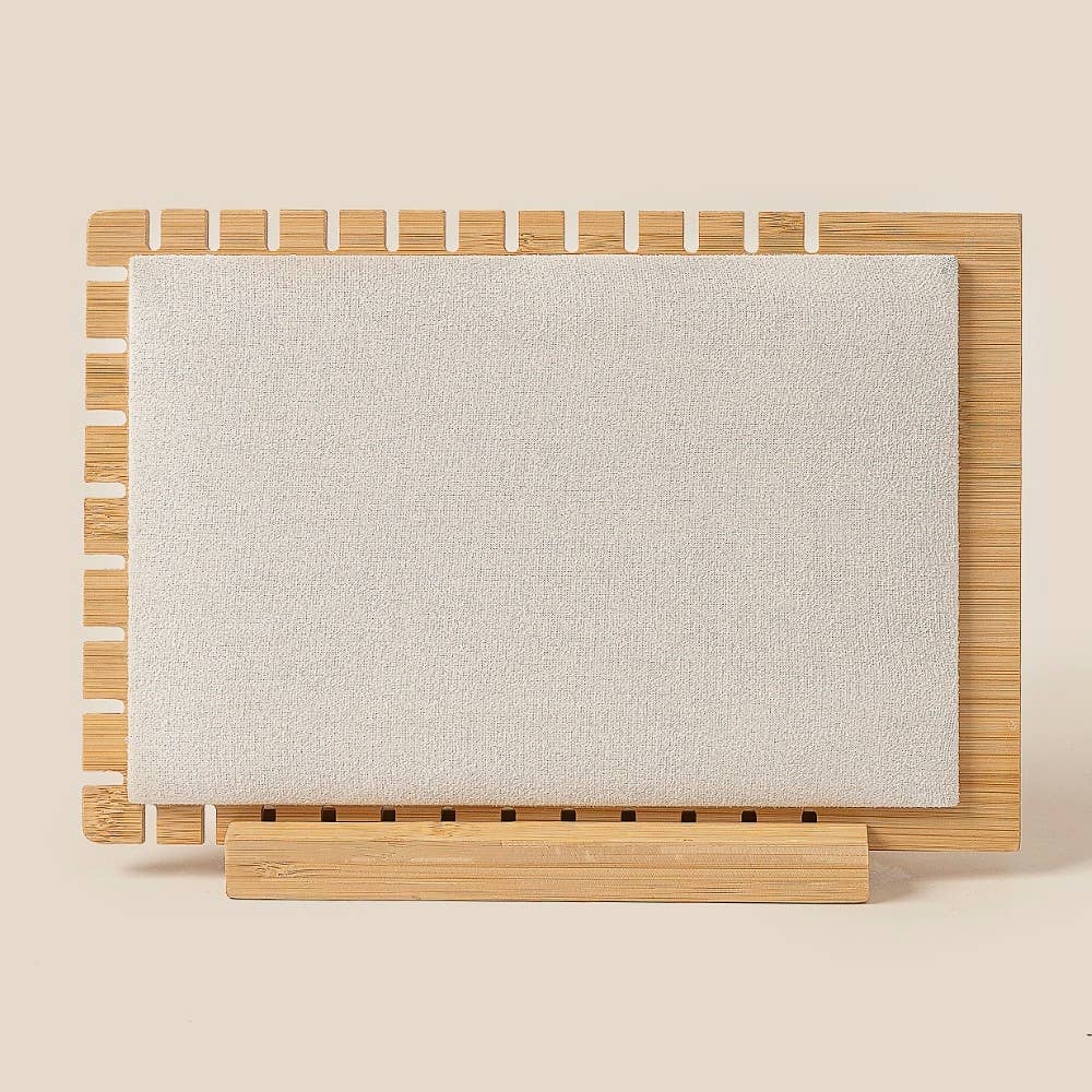 Wooden Rectangle Jewelry Organizer Display Stand
