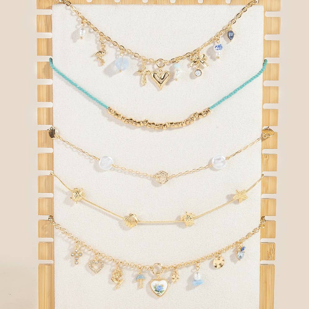 Wooden Rectangle Jewelry Organizer Display Stand