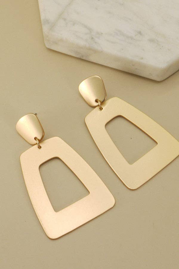 BOUCLES D'OREILLES PENDANTES RECTANGLE MAT | 31E21564