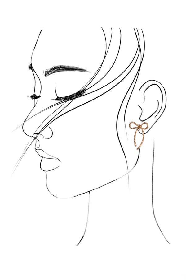 BOUCLES D'OREILLES À CLOUS EN FORME DE NŒUD DE CORDE | 10E3063007
