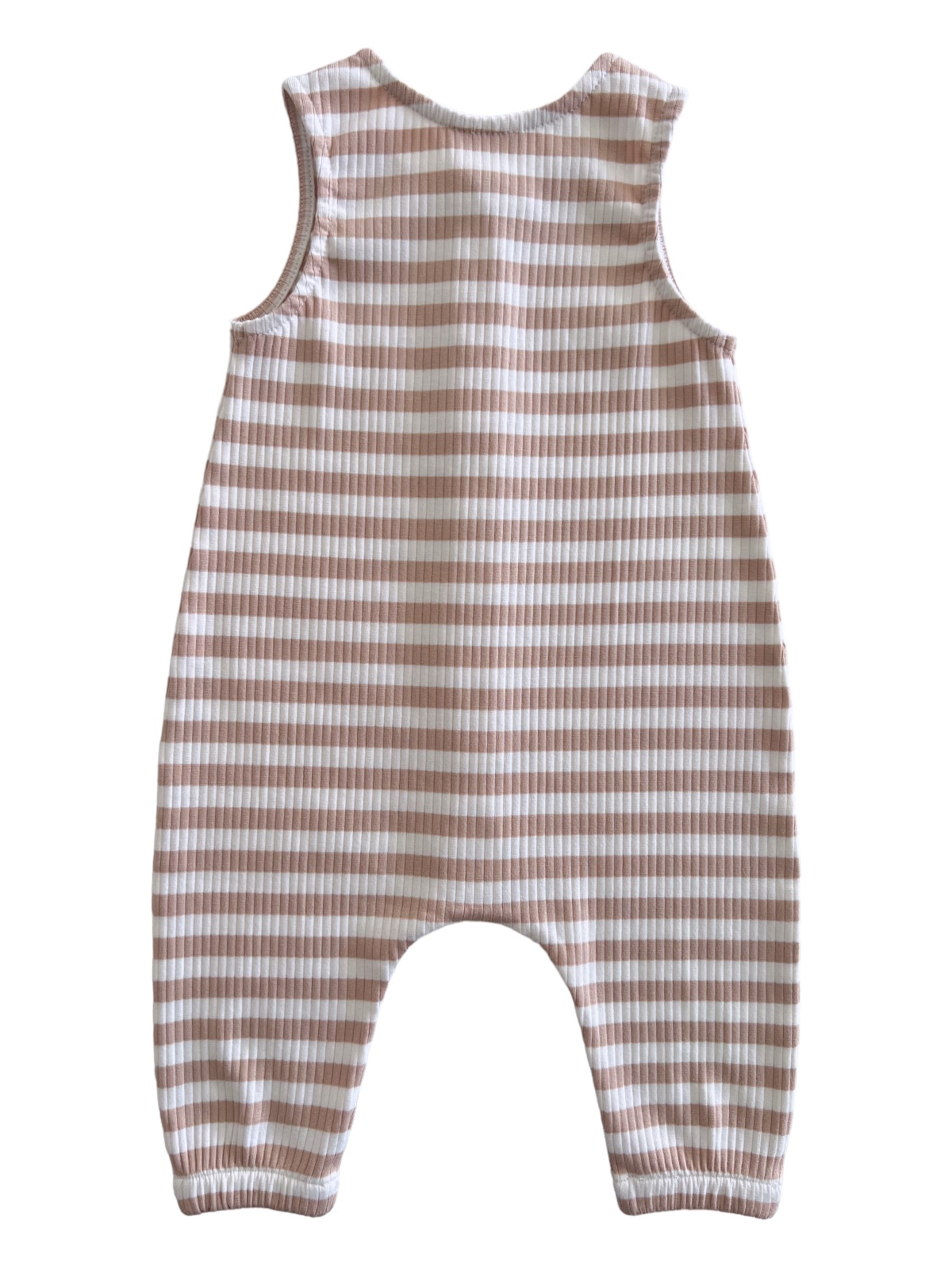 Combinaison Bay rayée beige/côtelée biologique (bébé - enfant)