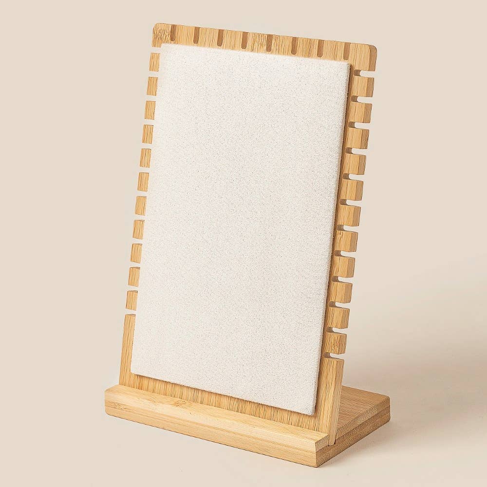 Wooden Rectangle Jewelry Organizer Display Stand
