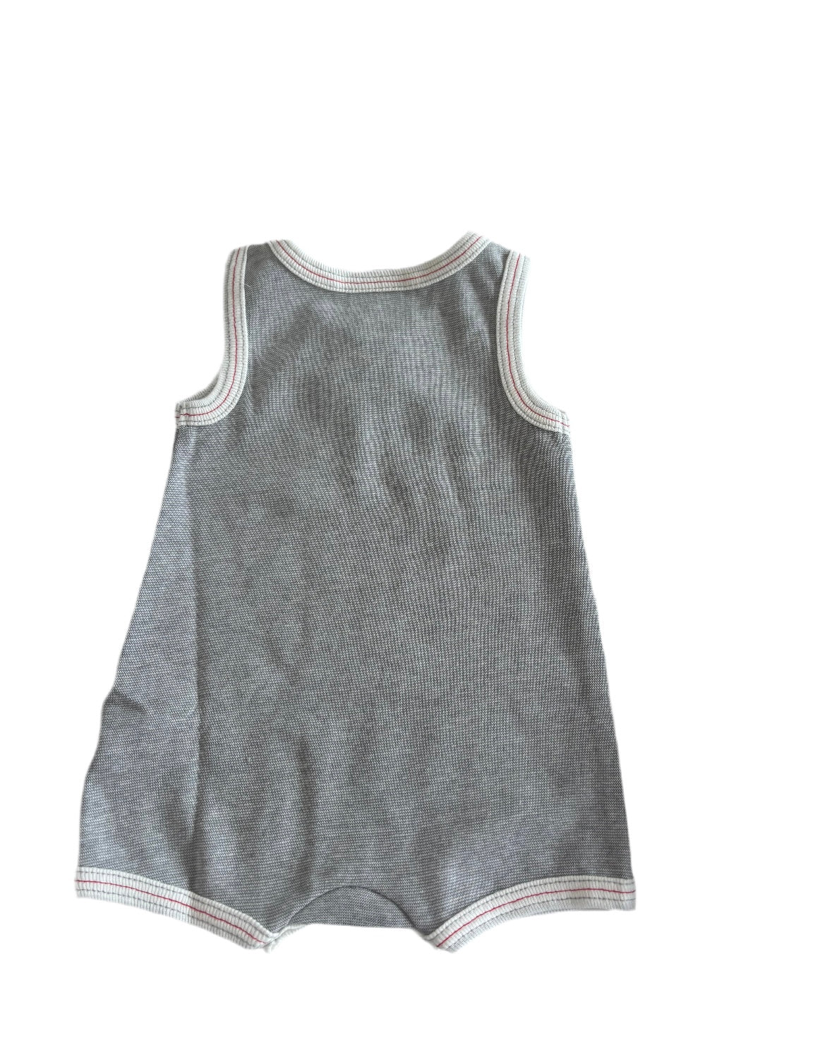 Coccoli Cotton Romper - Grey Heather with Airplane