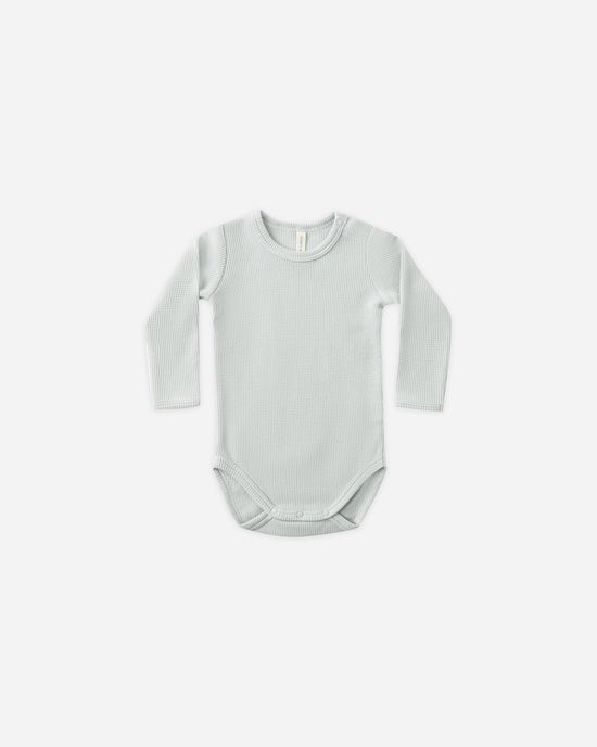 Waffle Long Sleeve Bodysuit || Ice Blue