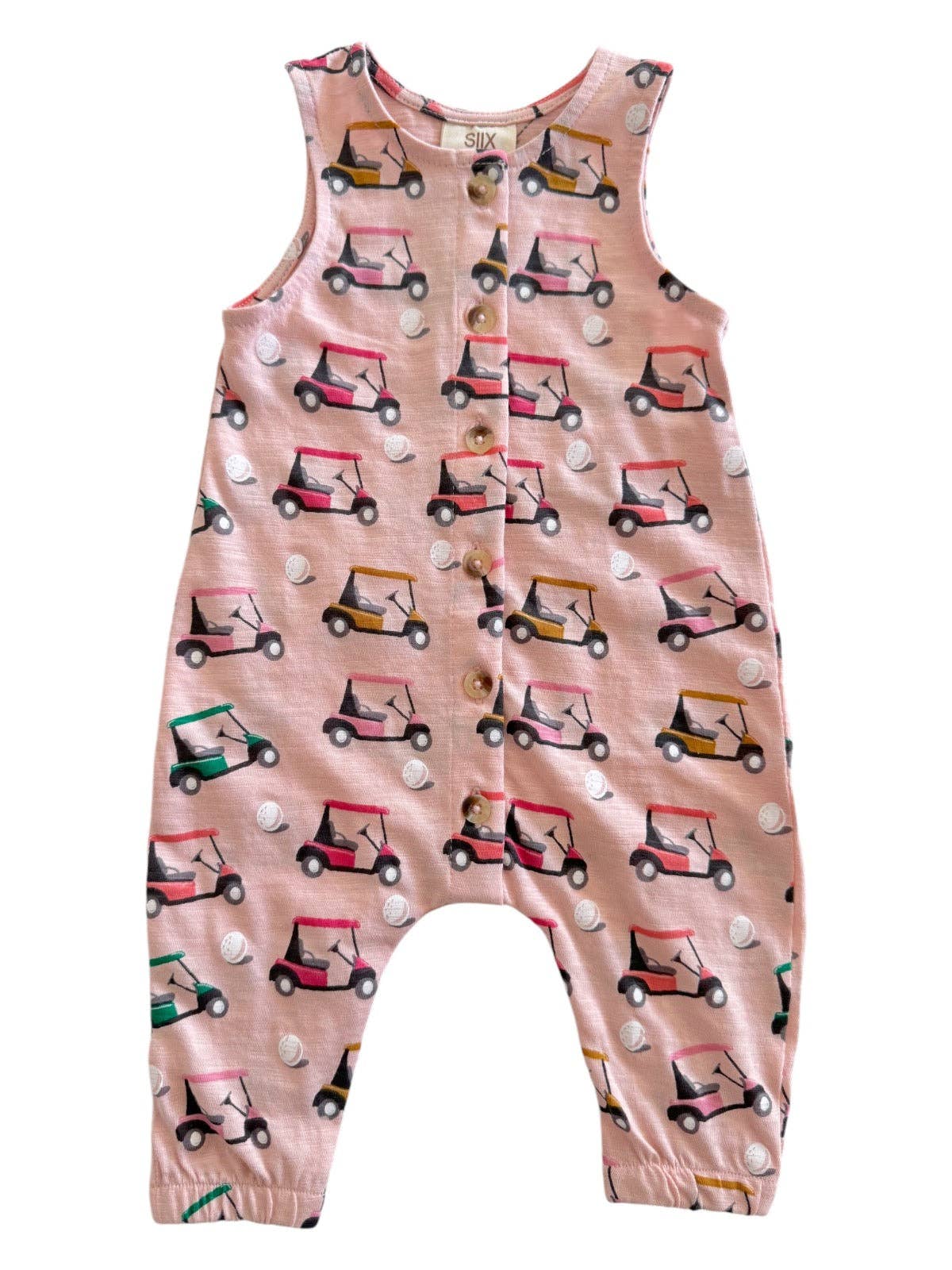 Mono de golf rosa con estampado orgánico Slub Bay