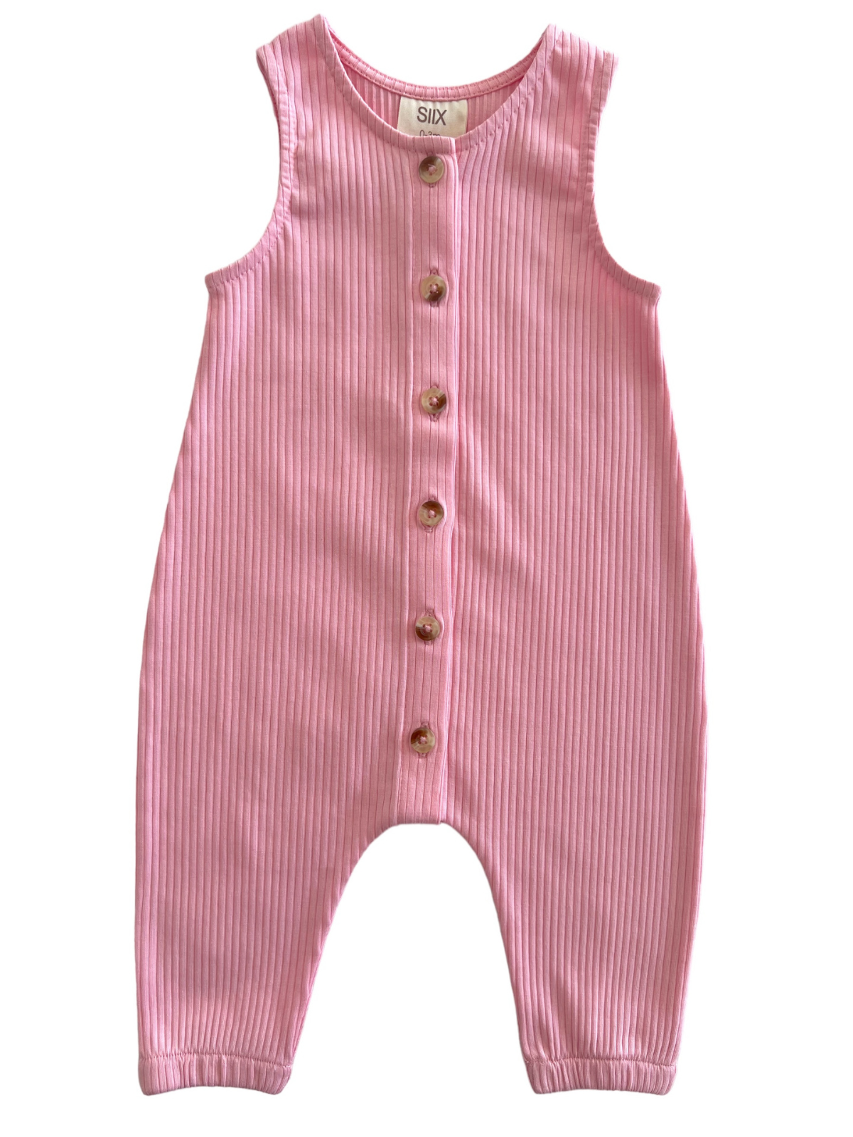 Mono de canalé orgánico rosa de Bay (bebés y niños)