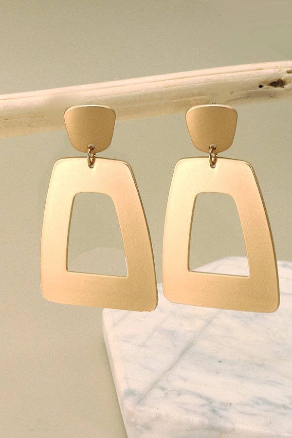 BOUCLES D'OREILLES PENDANTES RECTANGLE MAT | 31E21564