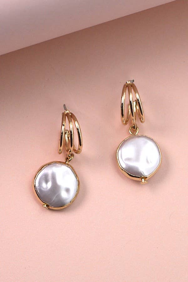 BOUCLES D'OREILLES GOUTTES EN FEUILLE D'OR | 10E2110807
