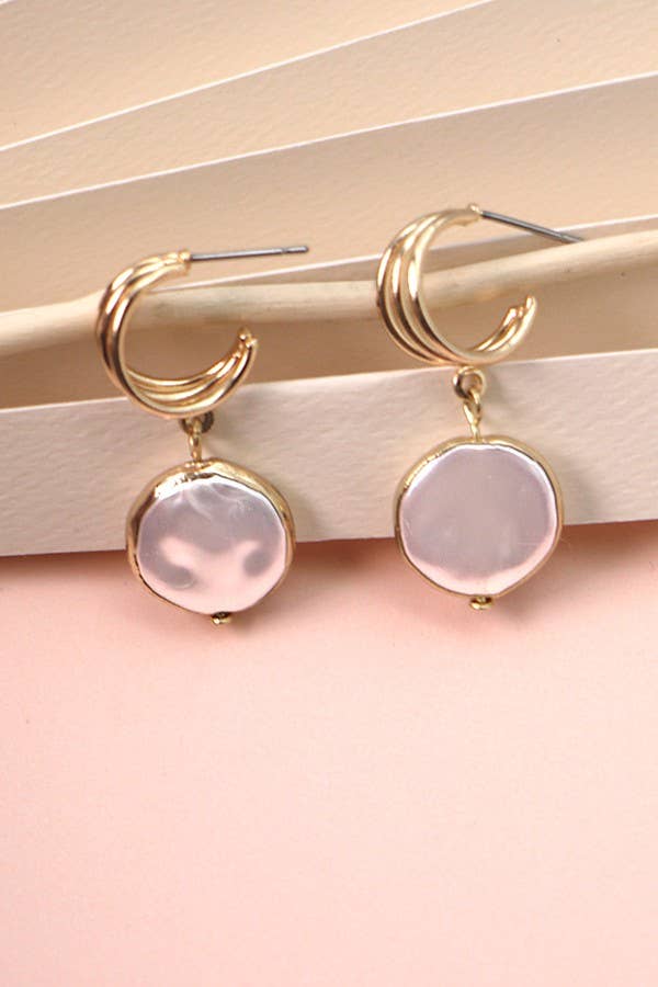 BOUCLES D'OREILLES GOUTTES EN FEUILLE D'OR | 10E2110807
