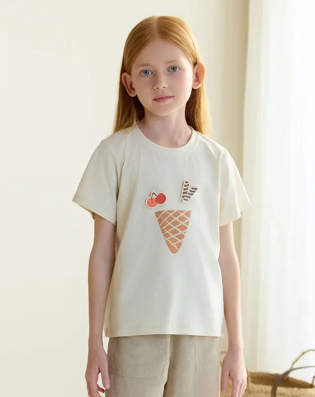 Quick Dry Cooling Cotton Raglan Short Sleeve Tee- Icecream