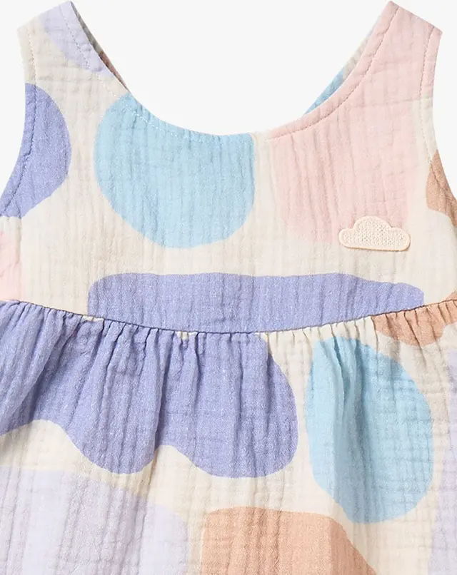 Wrinkled Muslin Dress- Cloudy Seashells