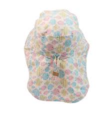 Flap Jack Kids: Sun Hat With Neck Cape, Kissing Fish