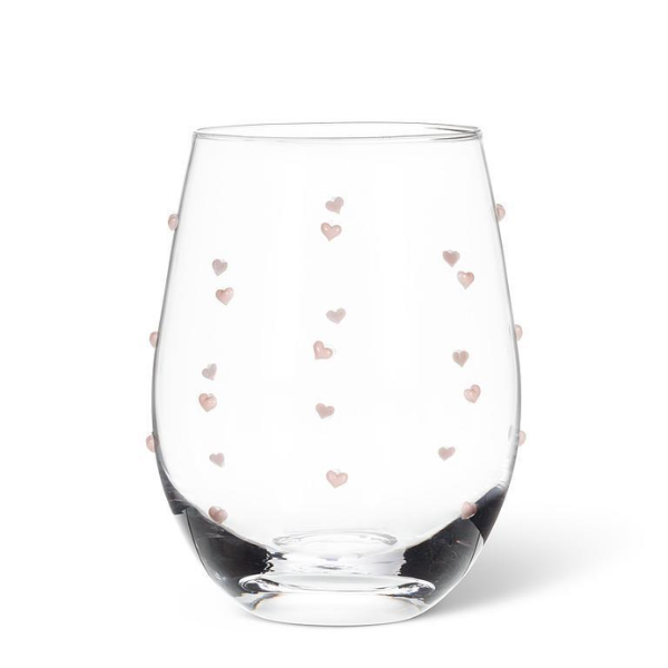 Heart Texture Stemless Wine Glass- Abbott Collection