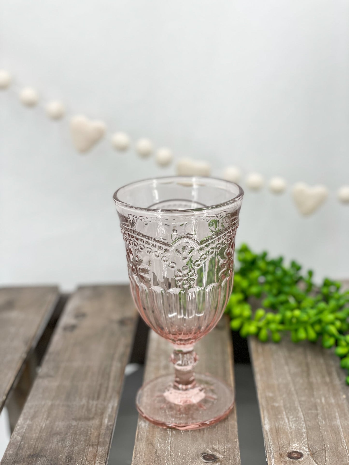 Pink Flower Wine Goblet- Abbott Collection