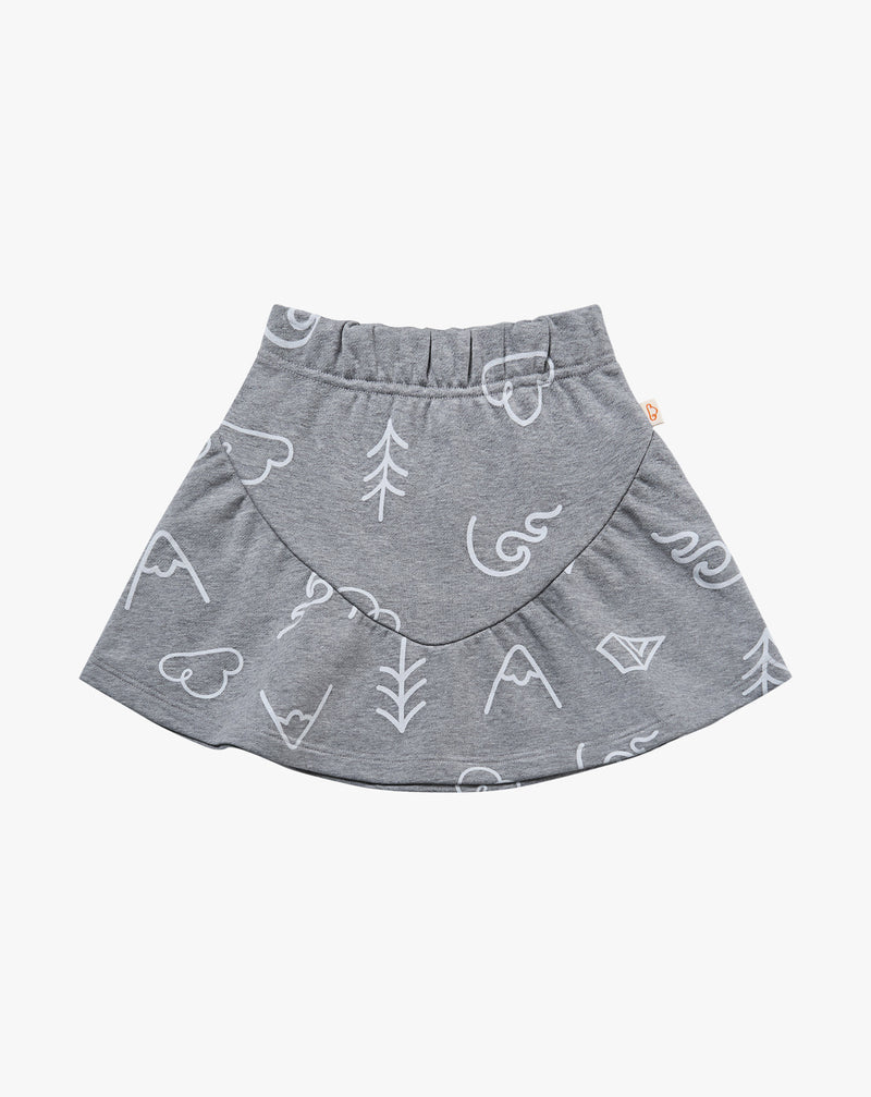 French Terry Skirt - Winter Trails