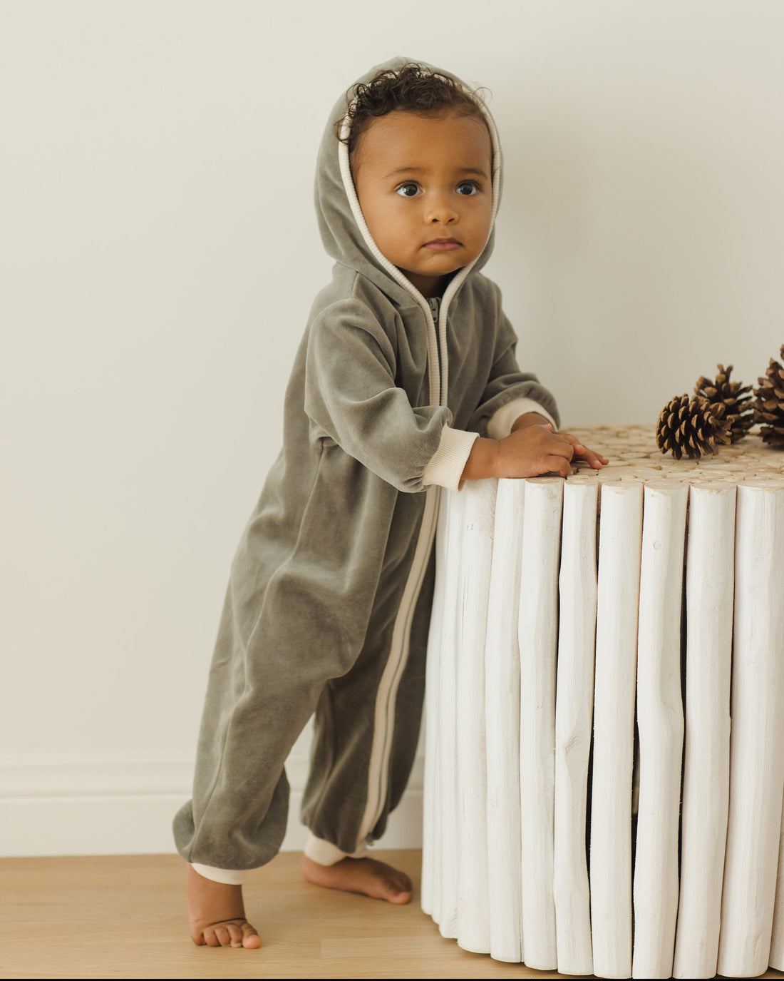 Quincy Mae
Velour Zip Jumpsuit || Forest