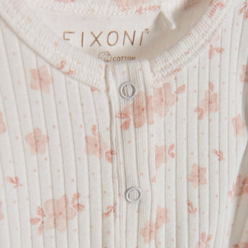Delicate Pink Flowers Pajamas- Fixoni