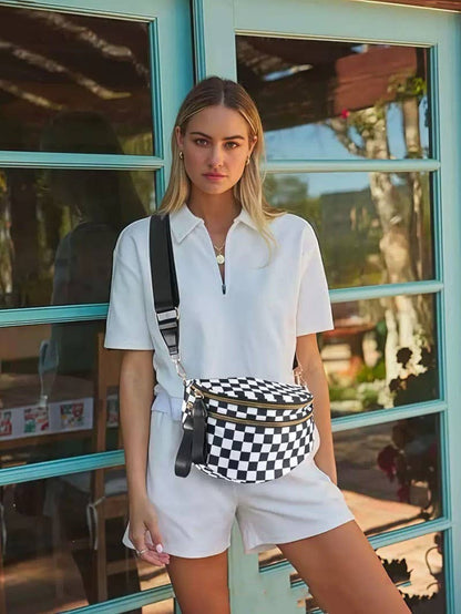 CROSSBODY ZIPPER REMOVAL STRAP SLING BUM BAG | 40P593