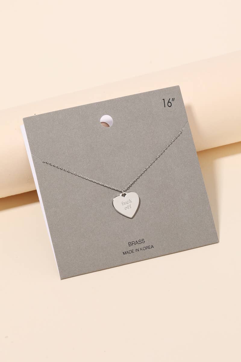 Fuck Off Heart Pendant Necklace