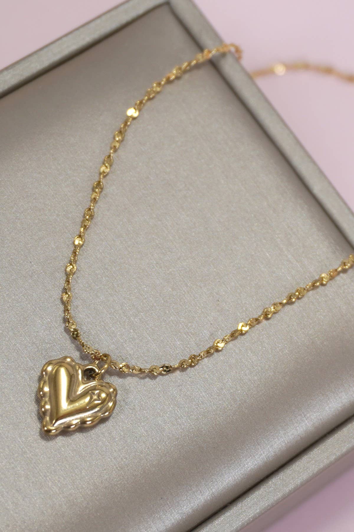 18K STAINLESS STEEL TARNISH FREE HEART NECKLACE | 80N1329