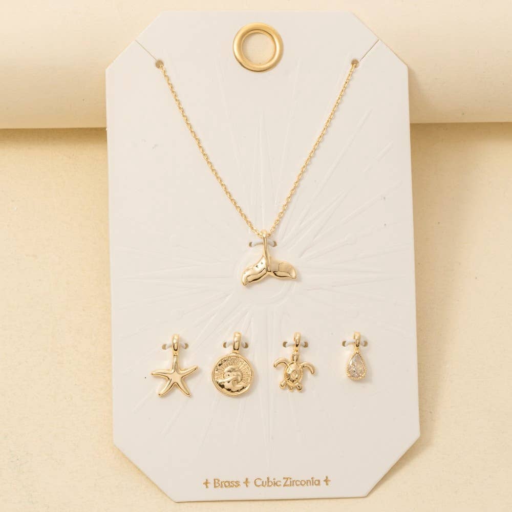 Whale Tail Swappable Pendant Necklace