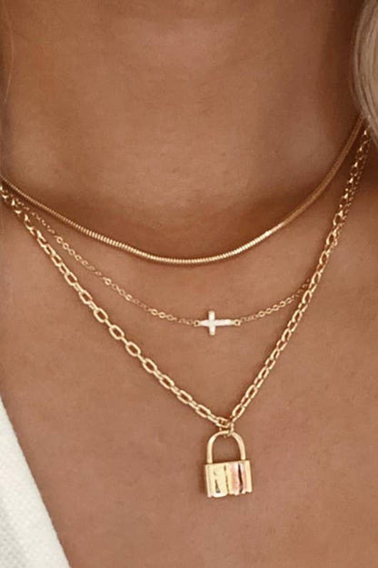 18K STAINLESS STEEL TARNISH FREE LAYERED NECKLACE |