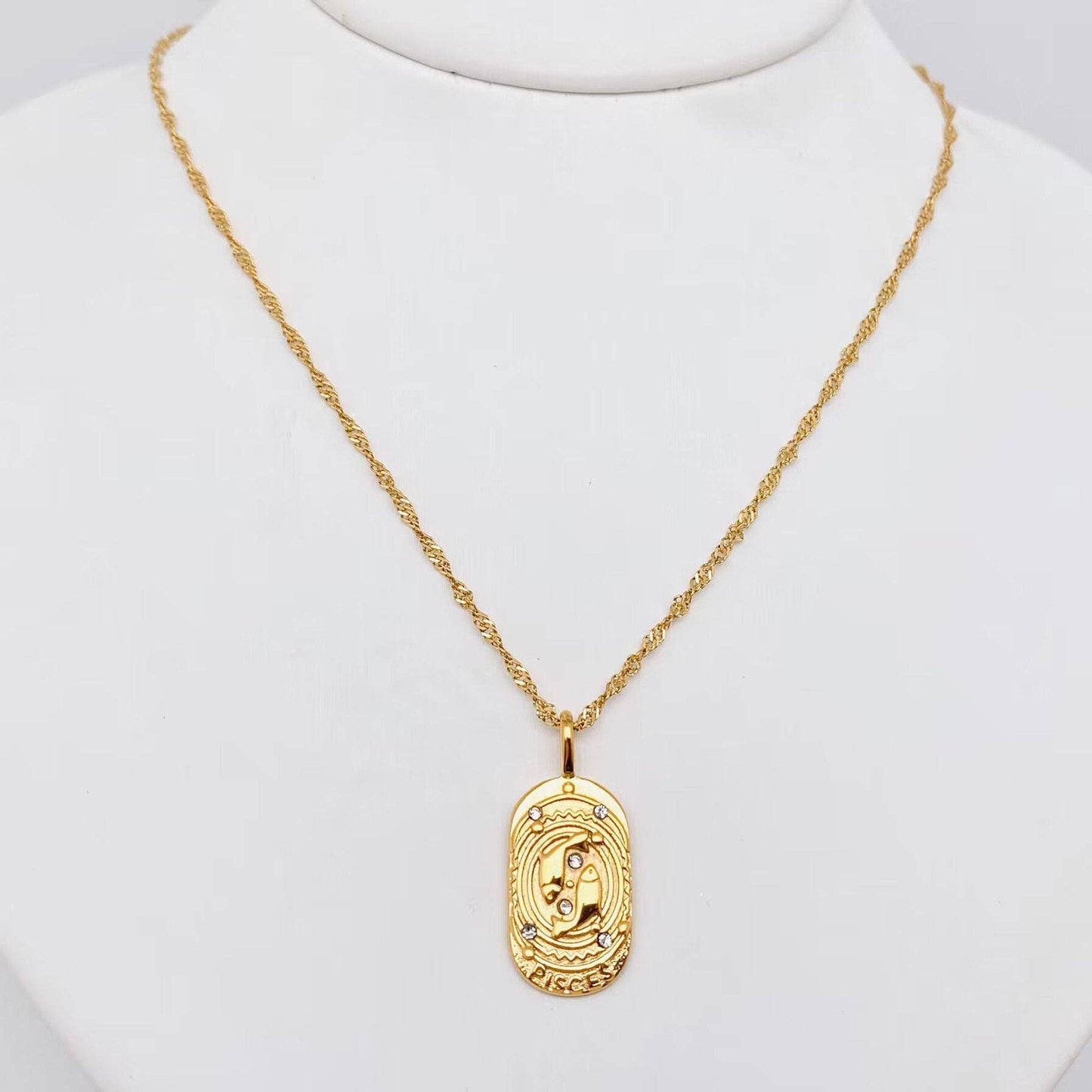 Zodiac Design 18K Gold Plated 12 Constellation Necklace -FGS