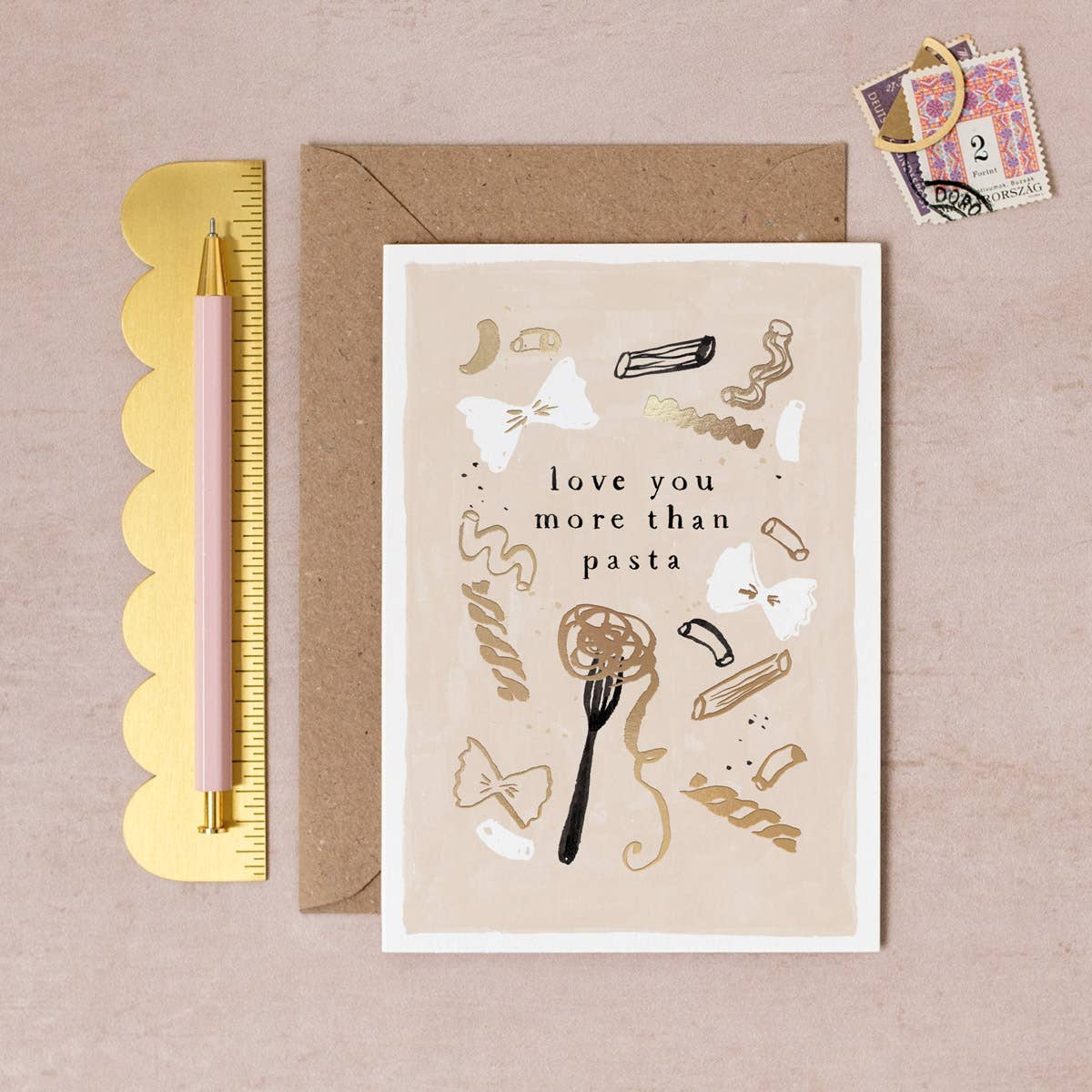 Love You More Than Pasta Love Card | Anniversary Card