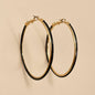 Oversized Black & Gold-Tone Hoop Earrings | 26E92616
