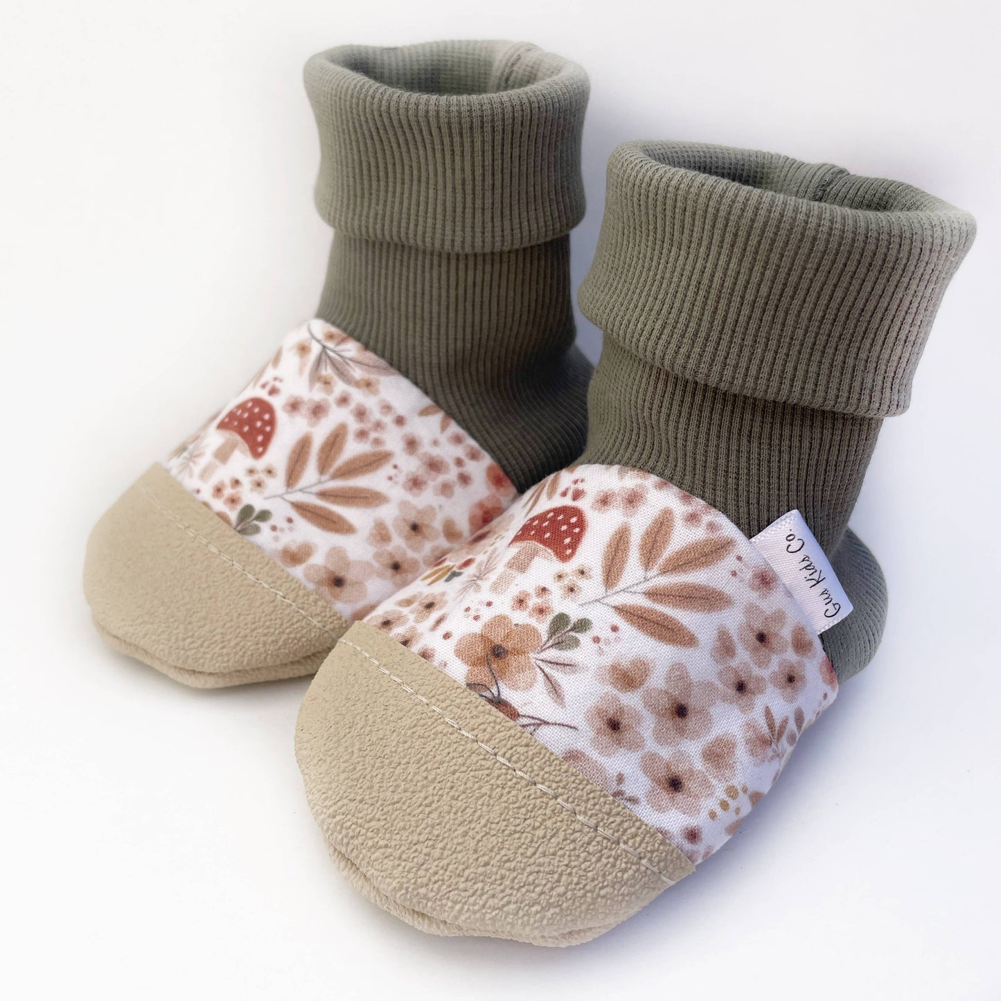 Mushroom Floral Baby Booties