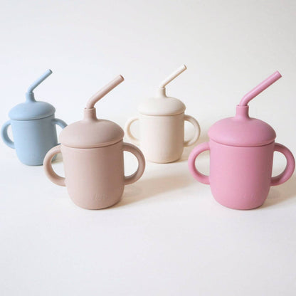 Sippy Cup with Straw, Spill-Proof & Anti-Stain - Sage