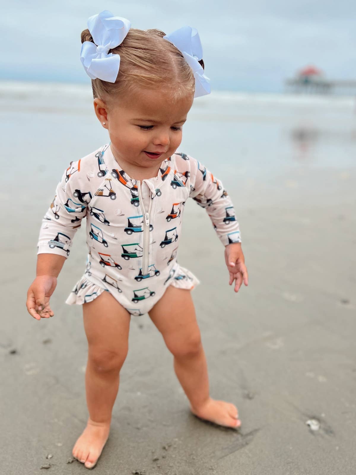 Golf Cart / Skipper Rashguard Swimsuit / UPF 50+ (Baby)