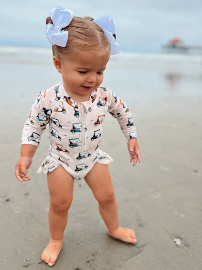 Golf Cart / Skipper Rashguard Swimsuit / UPF 50+ (Baby)