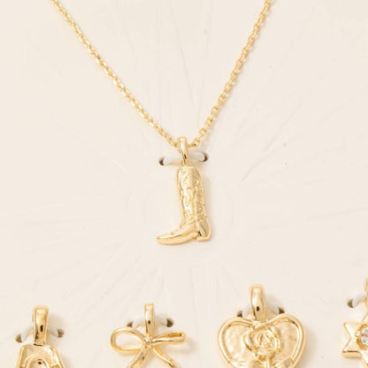 Western Cowboy Boots Swappable Pendant Necklace