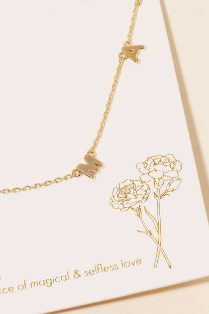 Dainty Mama Print Charm Necklace