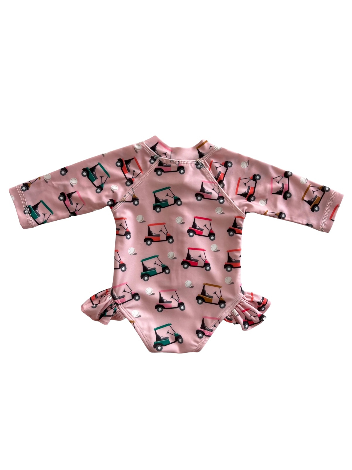 Pink Golf Cart / Skipper Rashguard Swimsuit / UPF 50+ (Baby)