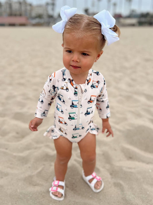 Golf Cart / Skipper Rashguard Swimsuit / UPF 50+ (Baby)
