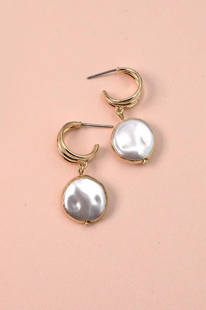 BOUCLES D'OREILLES GOUTTES EN FEUILLE D'OR | 10E2110807