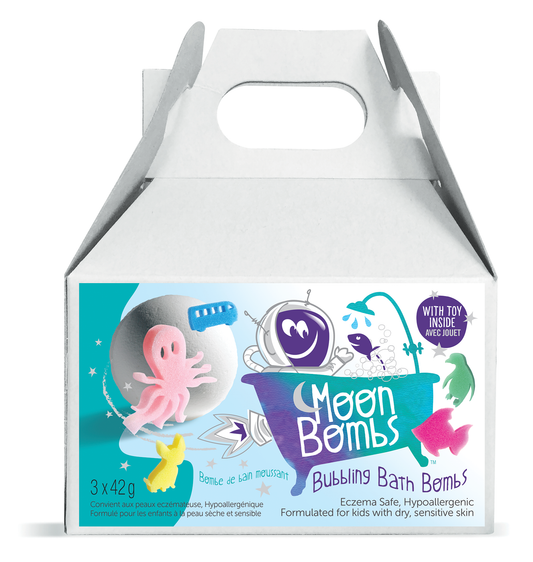 Bombas lunares con un juguete en su interior