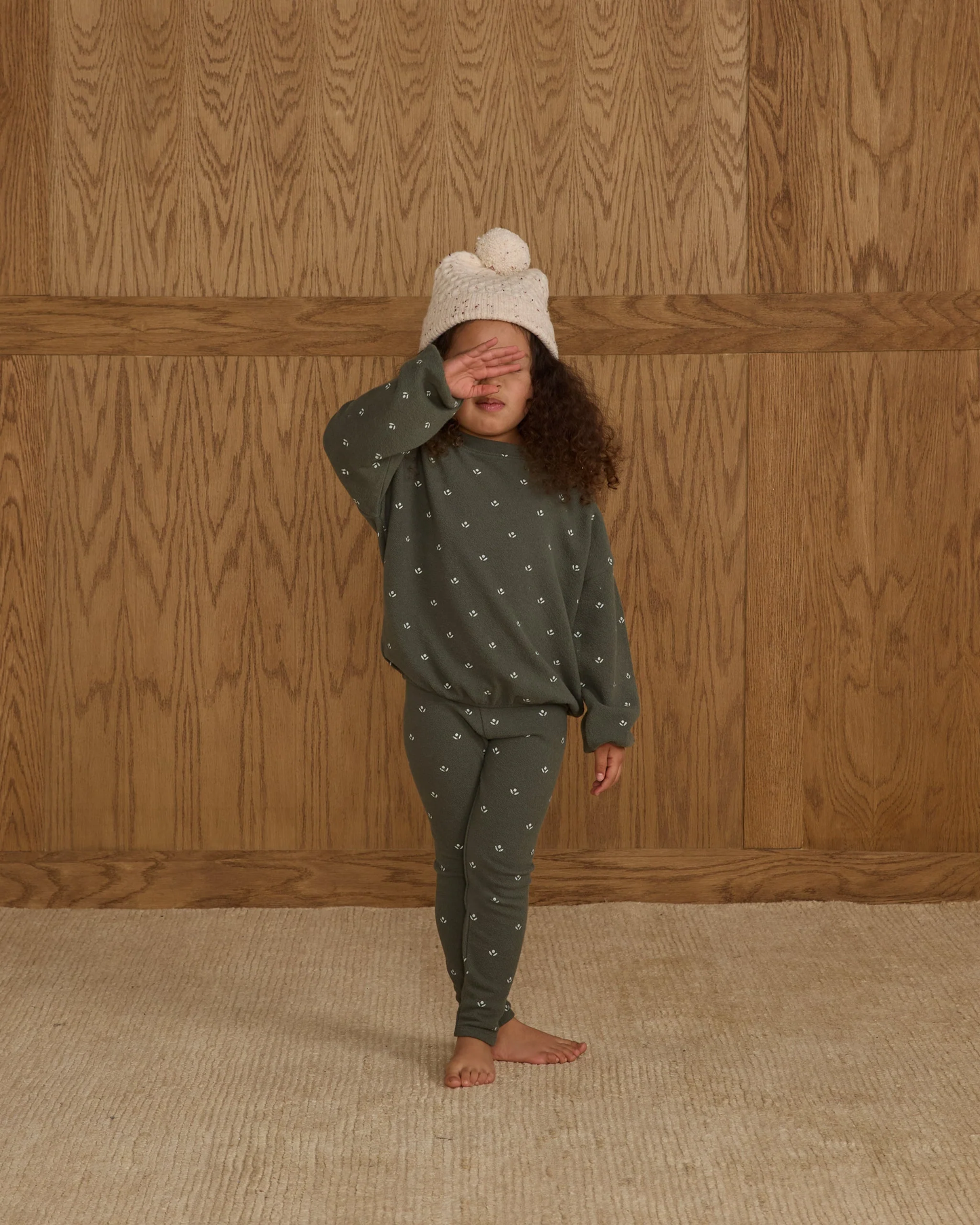 Spongey Knit Set || Evergreen Ditsy