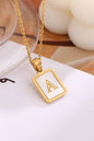 MOP  INITIAL STAINLESS STEEL TARNISH FREE NECKLACE | 40NK314