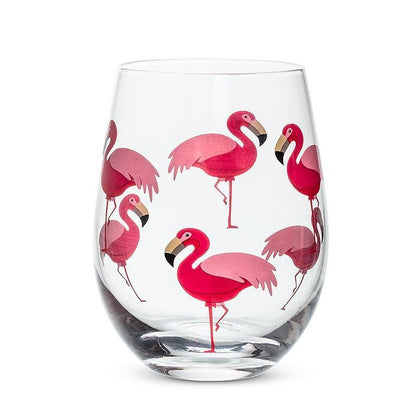 Flamingo Wine Glass STEMLESS