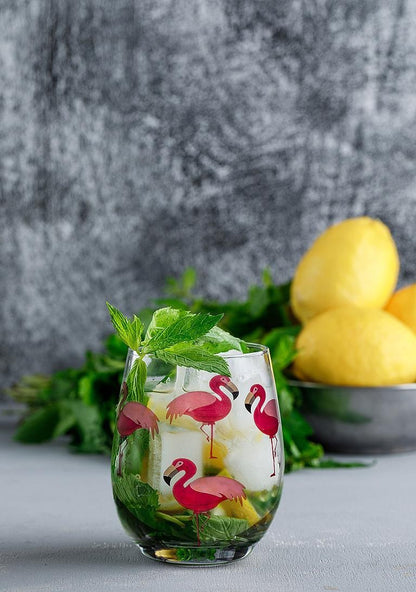 Flamingo Wine Glass STEMLESS