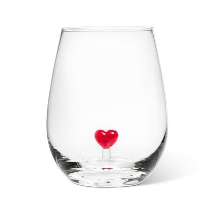 Heart Icon Stemless Wine GLass