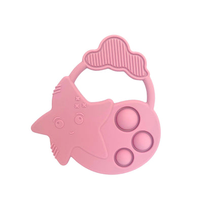 Sensory Popper Teether Star - Dusty Rose