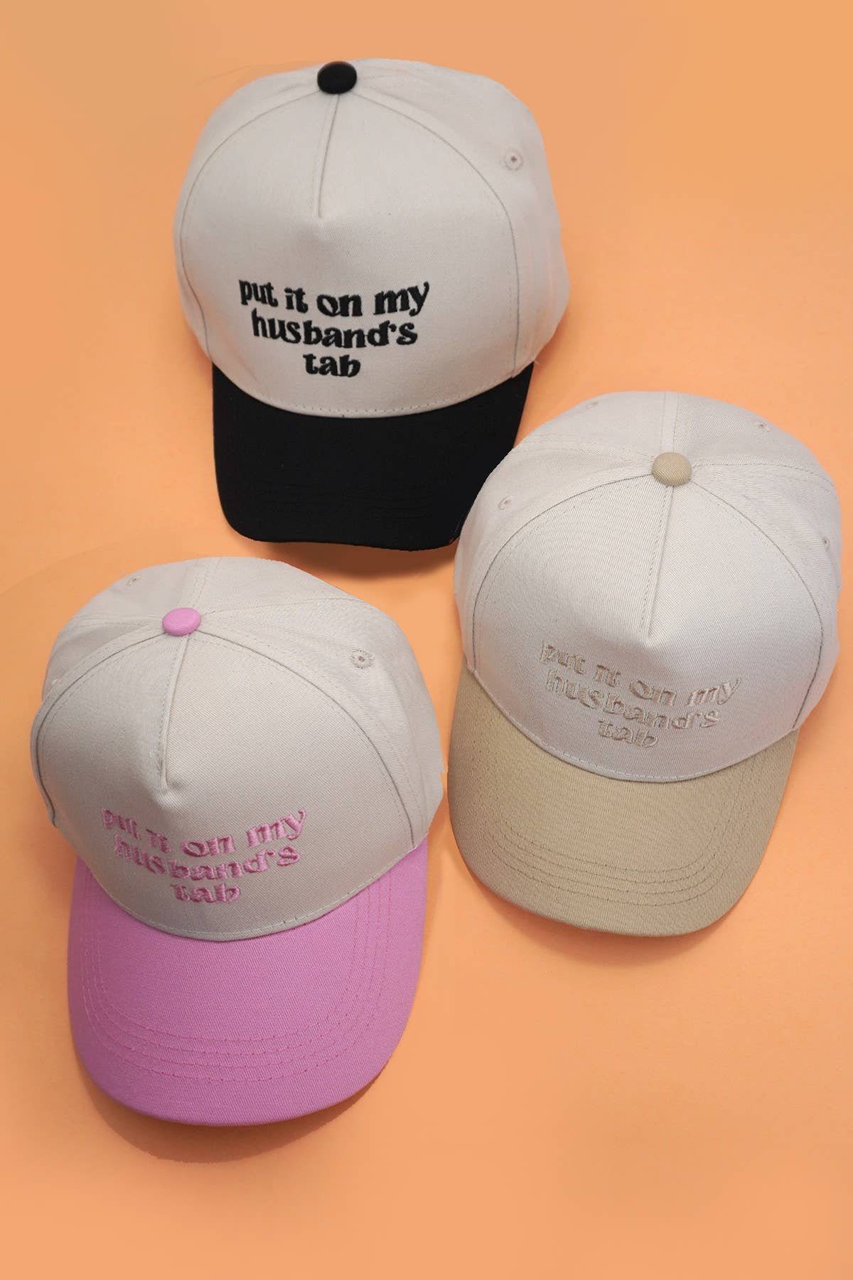 TWO TONE EMBROIDERY  WORD BASEBALL HAT CAP | 40HW730